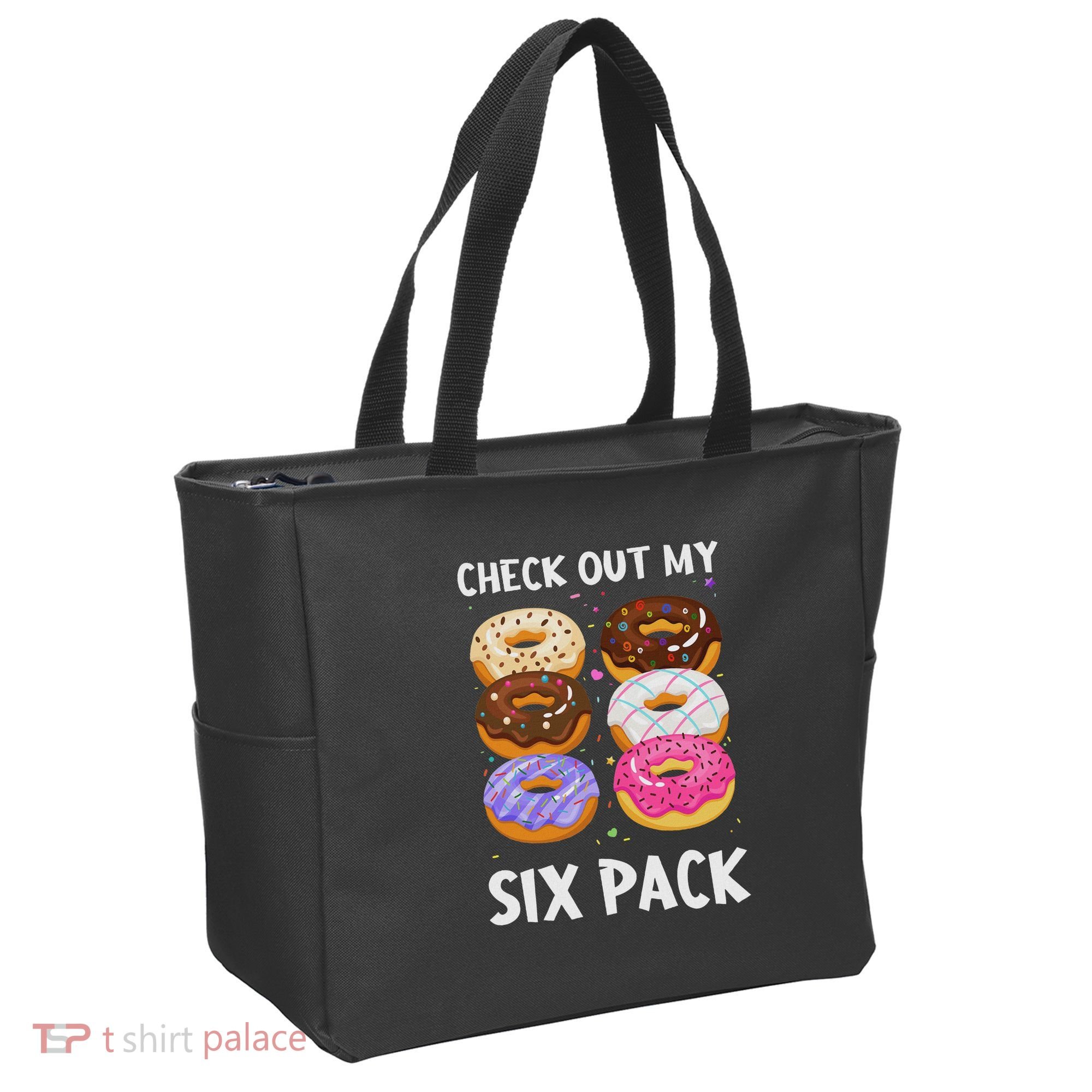 Check Out My Six Pack Donut Funny Gym Tote Bag