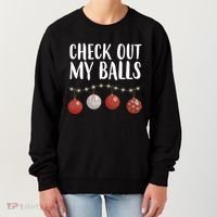 Check Out My Balls Funny Christmas Ornament Women's Sweatshirt thumb 0
