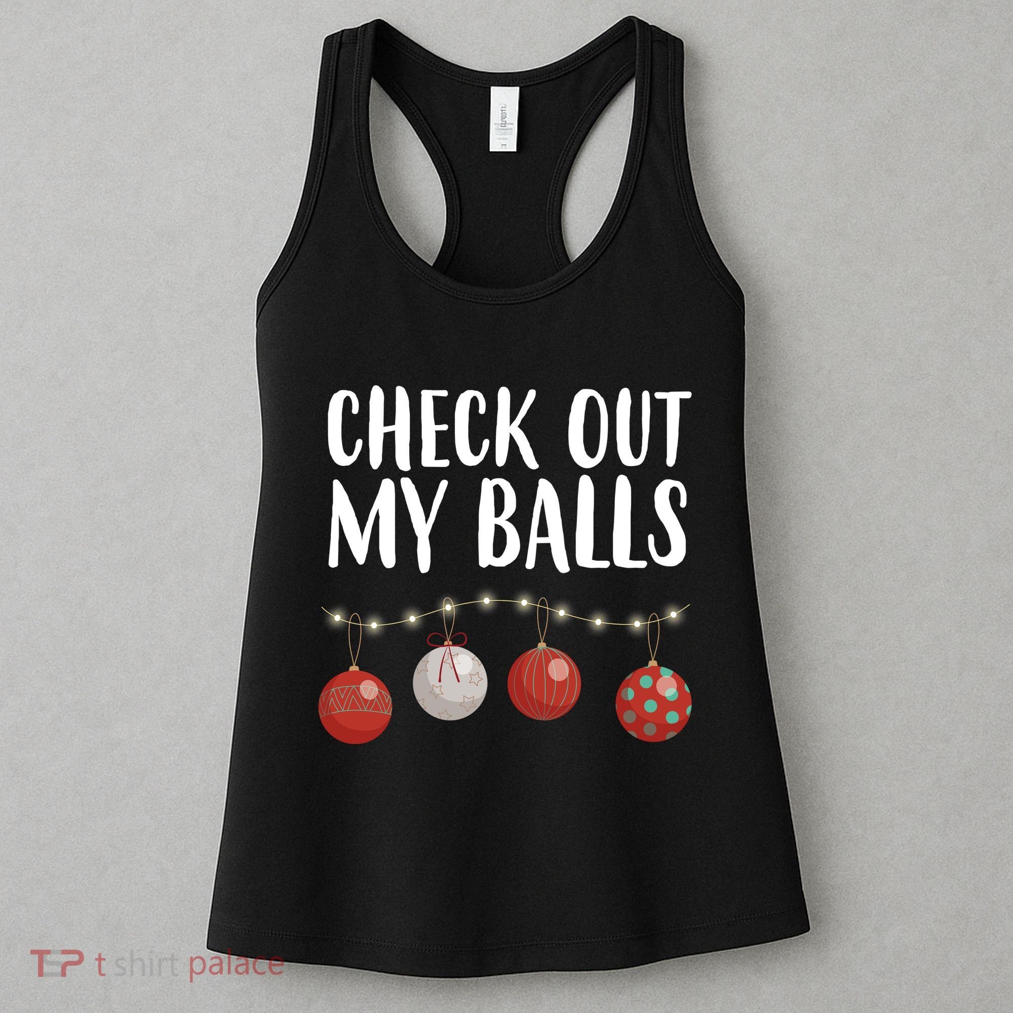 Check Out My Balls Funny Christmas Ornament Women's Tank Top