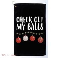 Check Out My Balls Funny Christmas Ornament Golf Towel thumb 0