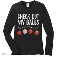Check Out My Balls Funny Christmas Ornament Women's Long Sleeve Shirt thumb 0