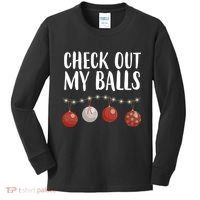 Check Out My Balls Funny Christmas Ornament Kids Long Sleeve Shirt thumb 0
