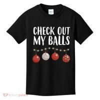 Check Out My Balls Funny Christmas Ornament Kids T-Shirt thumb 0