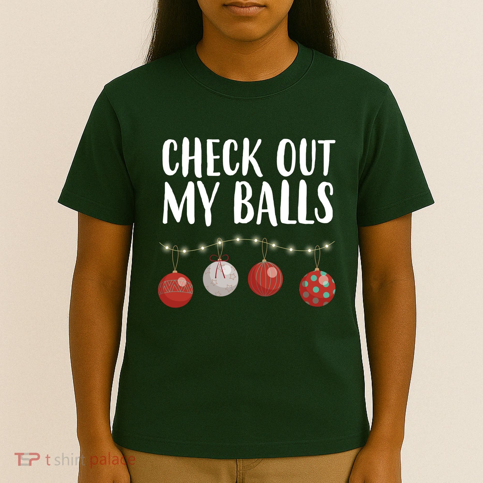 Check Out My Balls Funny Christmas Ornament T-Shirt