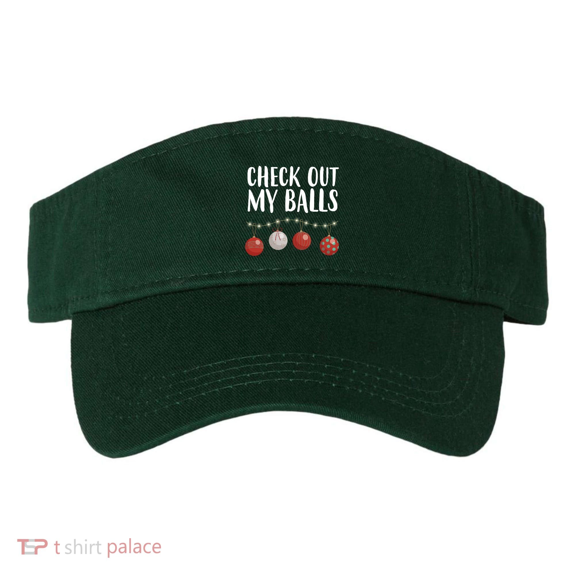 Check Out My Balls Funny Christmas Ornament Visor