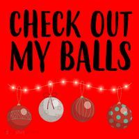 Check Out My Balls Funny Christmas Ornament Santa Hat thumb 1