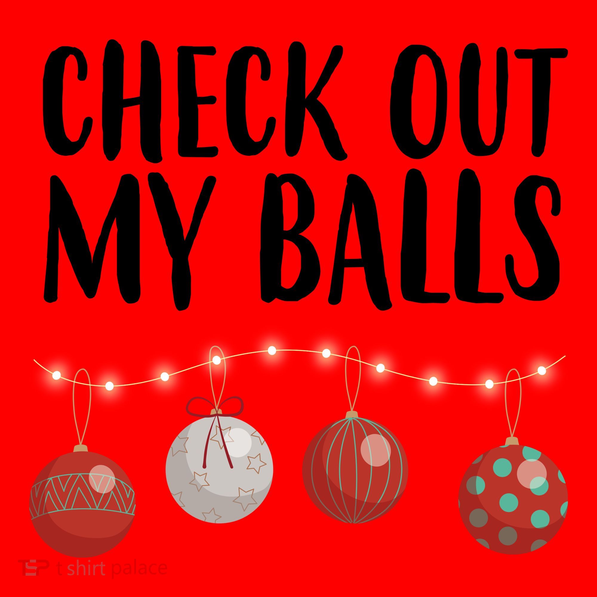 Check Out My Balls Funny Christmas Ornament Santa Hat