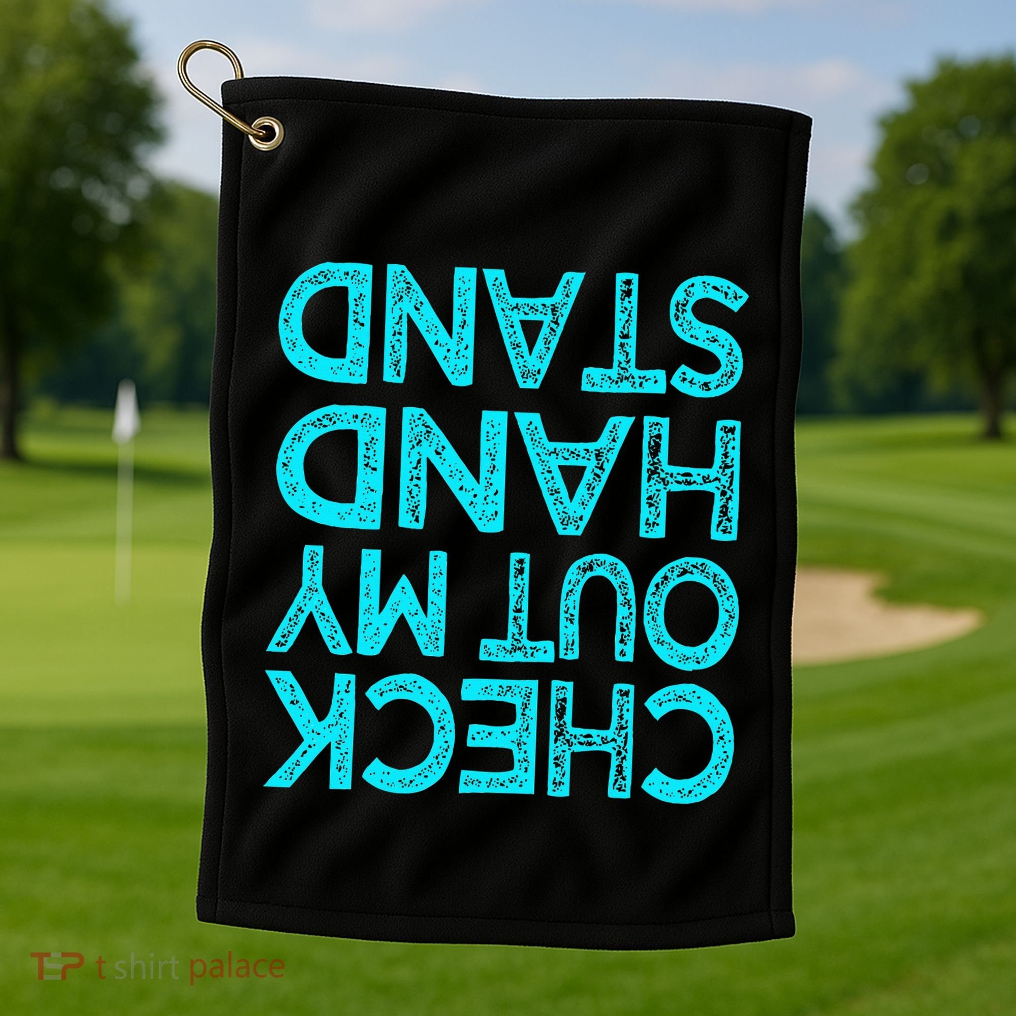 Check Out My Handstand Funny Gymnastics Gift Golf Towel