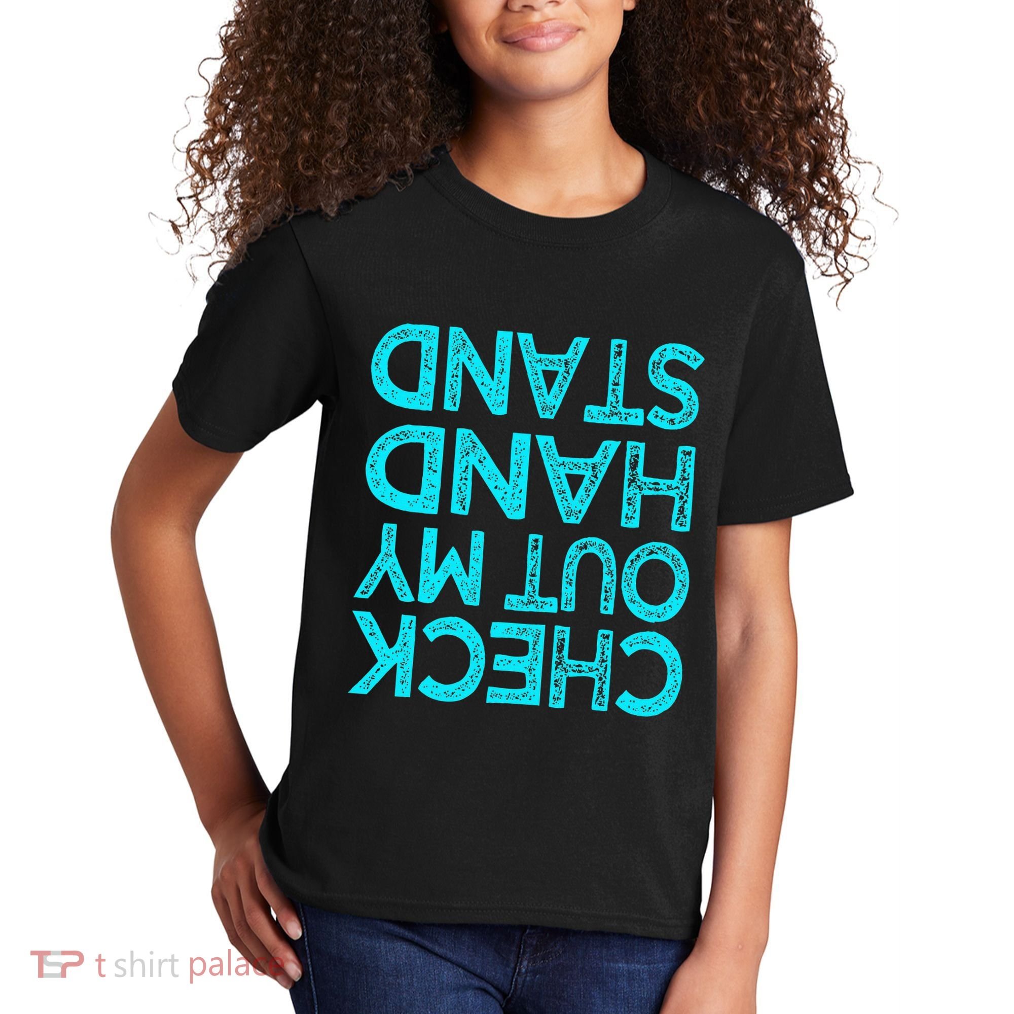 Check Out My Handstand Funny Gymnastics Gift Kids T-Shirt
