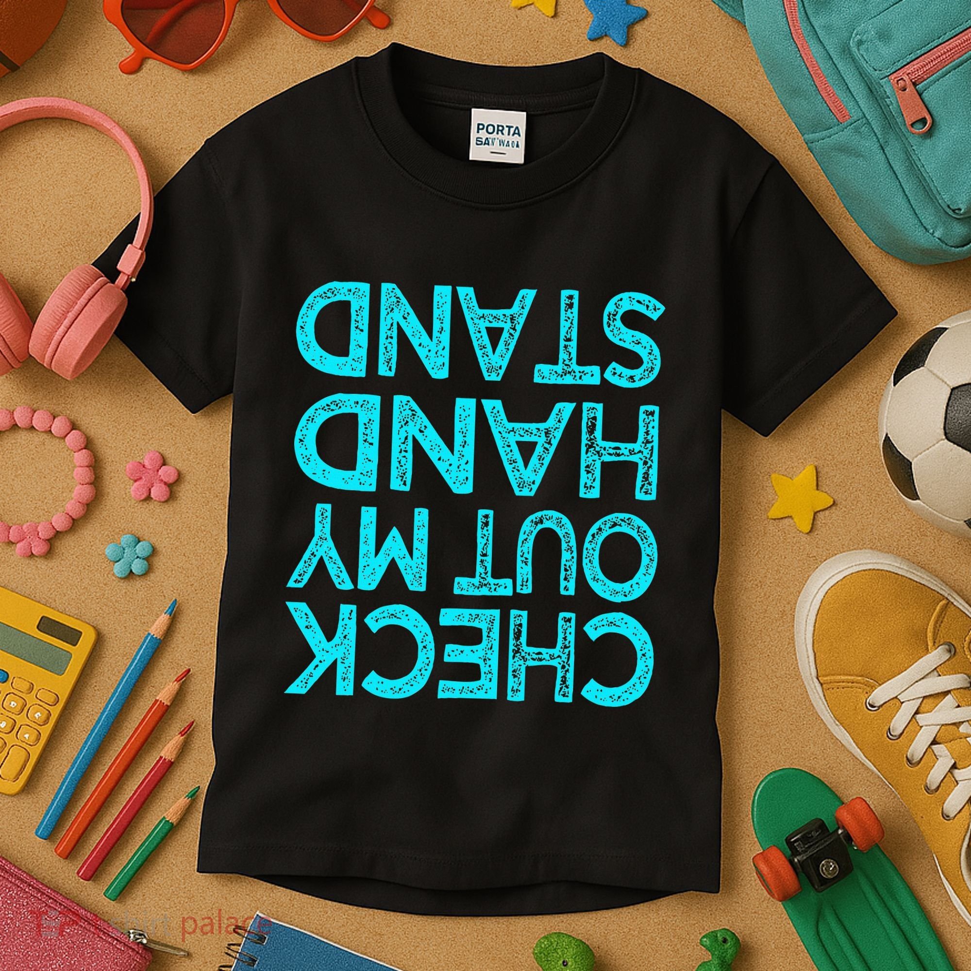 Check Out My Handstand Funny Gymnastics Gift Kids T-Shirt