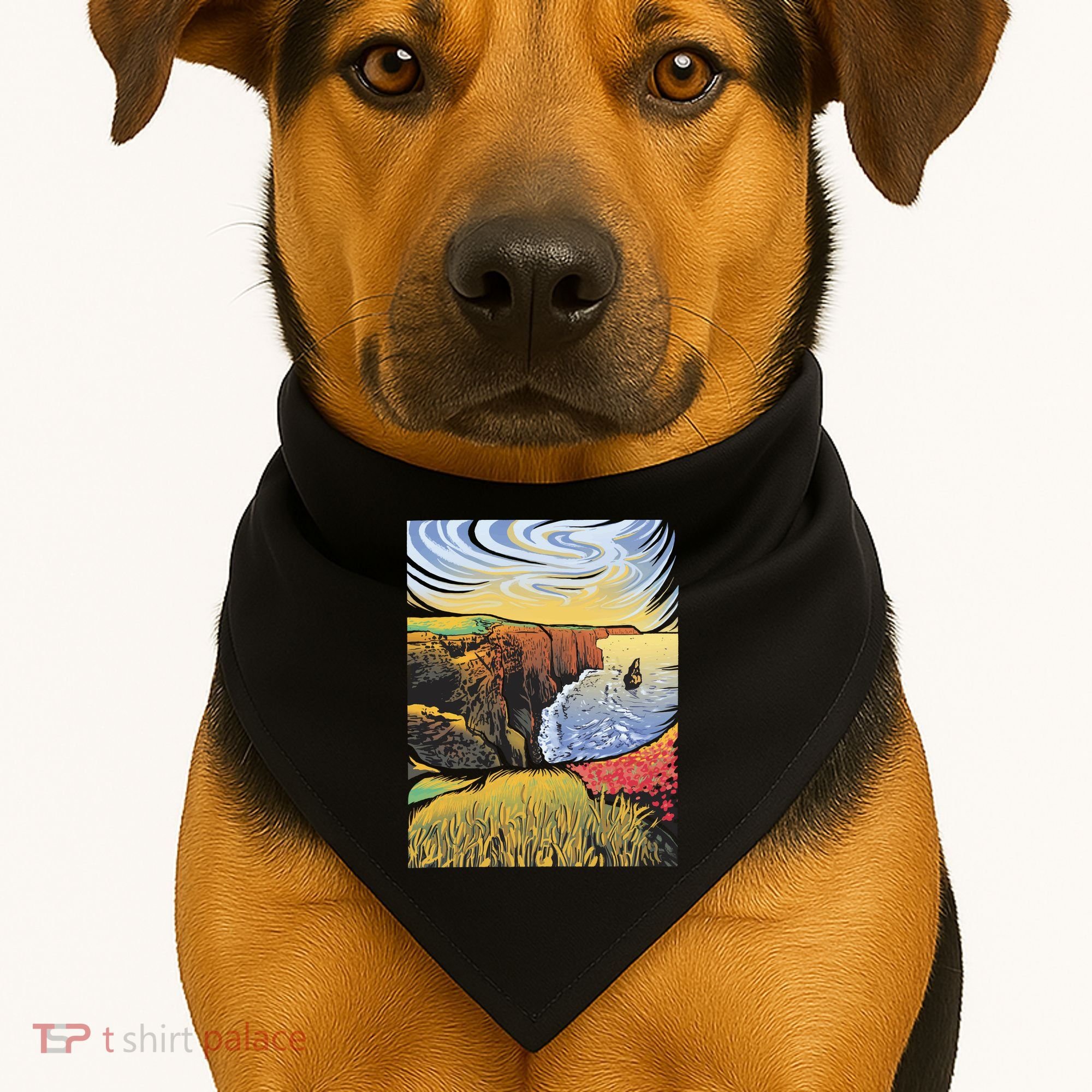 Cliffs Of Moher Landscape Nature USA-Made Doggie Bandana