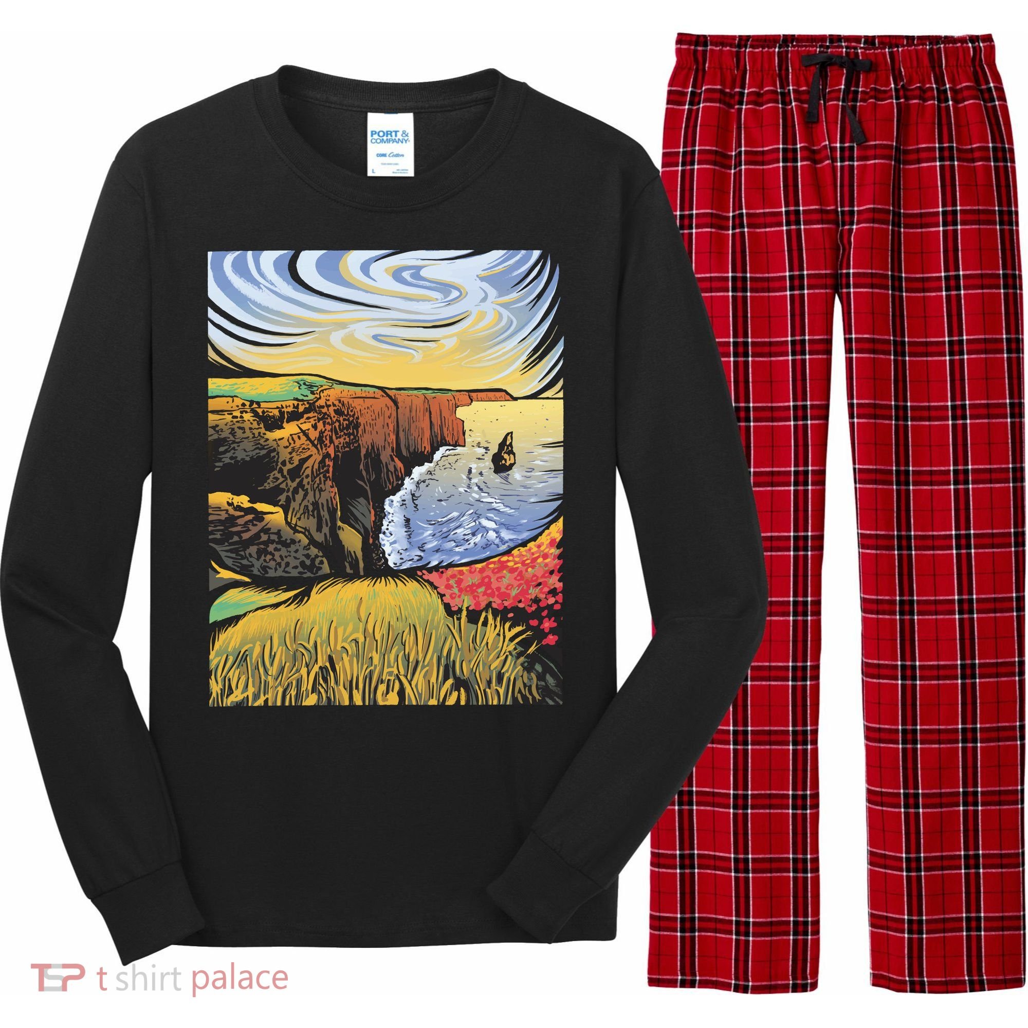 Cliffs Of Moher Landscape Nature Long Sleeve Pajama Set