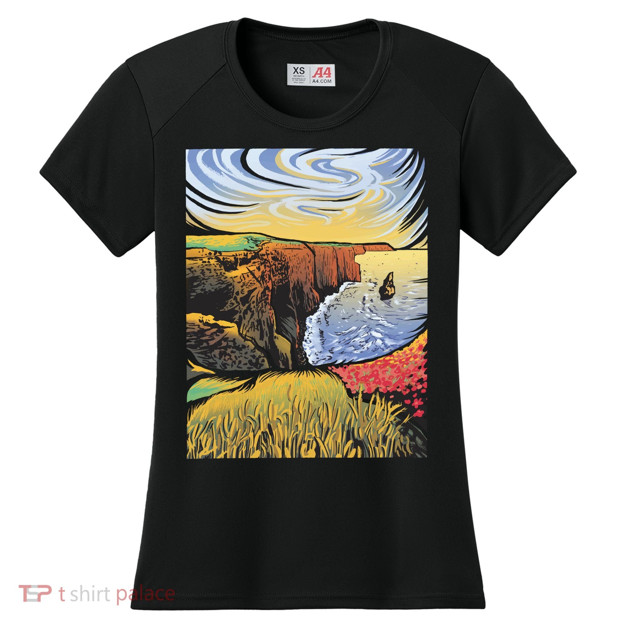 Cliffs Of Moher Landscape Nature Women's Cooling Performance Crew T-Shirt