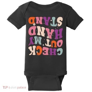 Check Out My Handstand Funny Gymnastics Baby Bodysuit