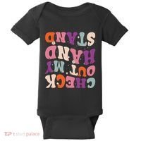 Check Out My Handstand Funny Gymnastics Baby Bodysuit thumb 0