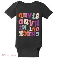 Check Out My Handstand Funny Gymnastics Baby Bodysuit thumb 0