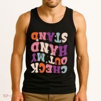 Check Out My Handstand Funny Gymnastics Tank Top thumb 3