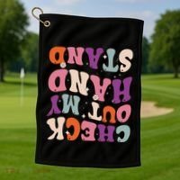 Check Out My Handstand Funny Gymnastics Golf Towel thumb 1