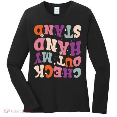 Check Out My Handstand Funny Gymnastics Women's Long Sleeve Shirt