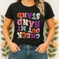 Check Out My Handstand Funny Gymnastics Women's T-Shirt thumb 2