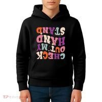 Check Out My Handstand Funny Gymnastics Kids Hoodie thumb 4