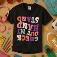 Check Out My Handstand Funny Gymnastics Kids T-Shirt thumb 3