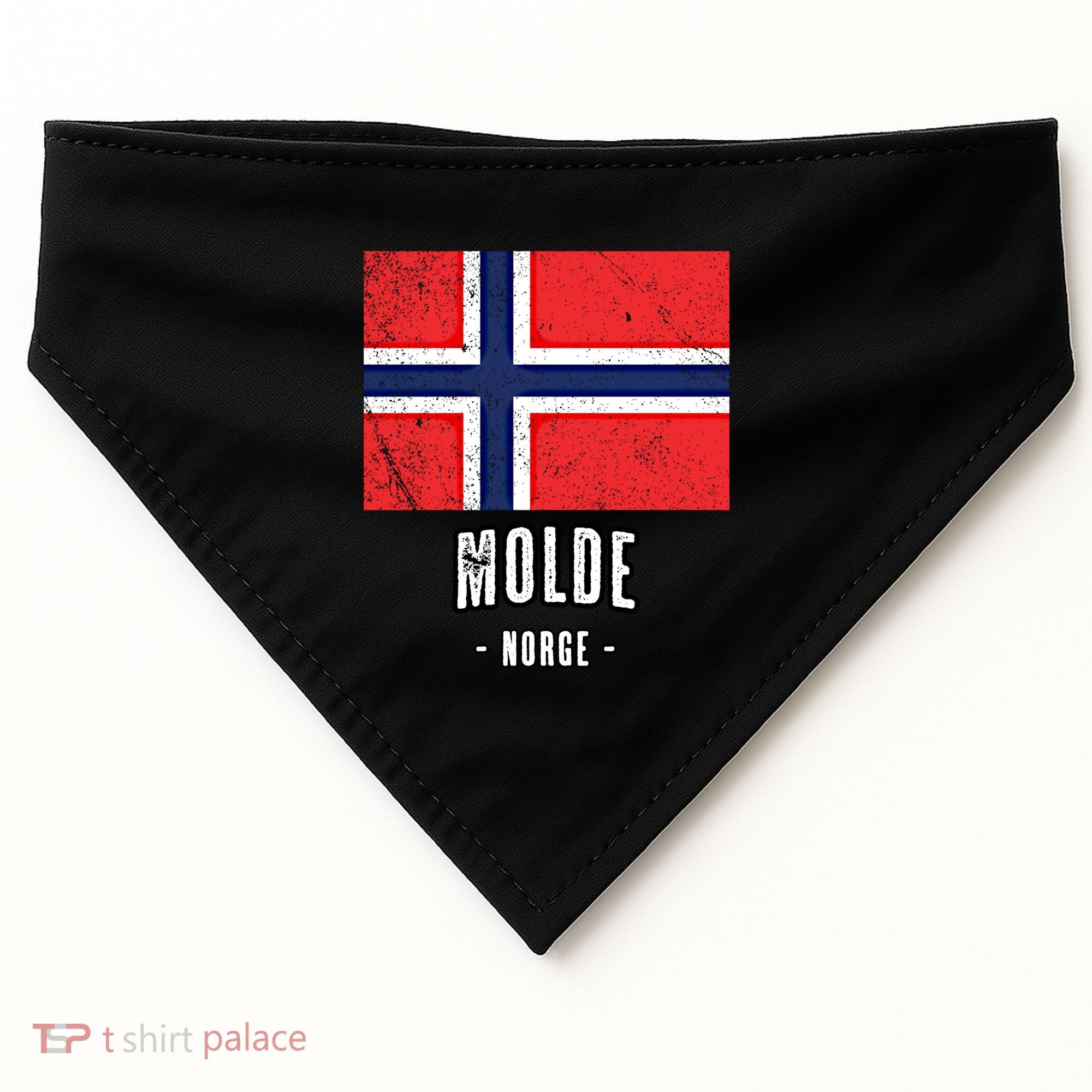 City Of Molde Gift Norway No Norwegian Flag Merch Gift Graphic Gift USA-Made Doggie Bandana