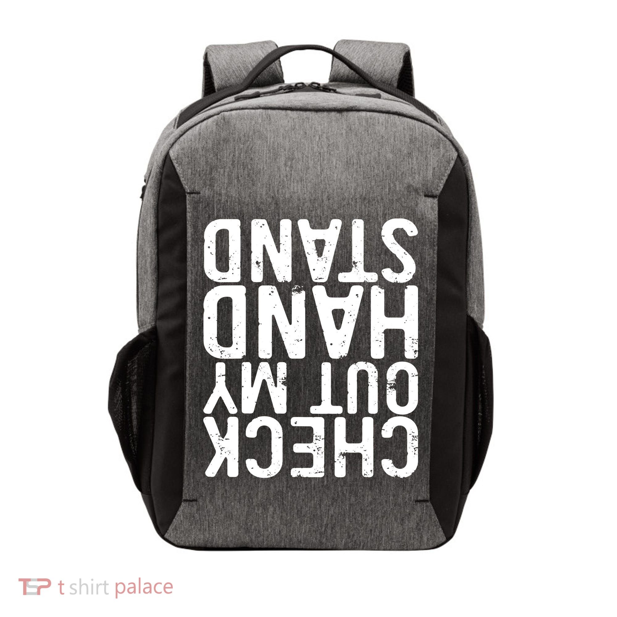 Check Out My Handstand Funny Gymnastics Vector Backpack
