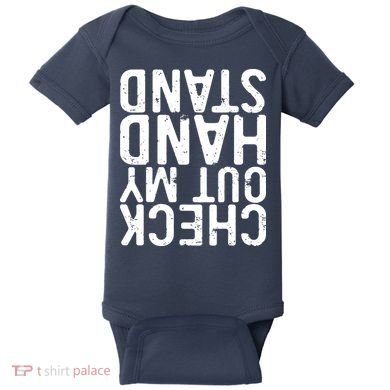 Check Out My Handstand Funny Gymnastics Baby Bodysuit