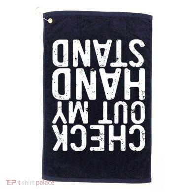 Check Out My Handstand Funny Gymnastics Golf Towel