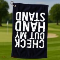 Check Out My Handstand Funny Gymnastics Golf Towel thumb 1