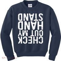 Check Out My Handstand Funny Gymnastics Kids Sweatshirt thumb 0