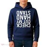 Check Out My Handstand Funny Gymnastics Kids Hoodie thumb 4