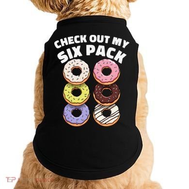 Check Out My Six Pack Funny Donut Design Doggie Tank