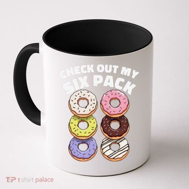 Check Out My Six Pack Funny Donut Design Coffee Mug