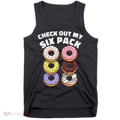Check Out My Six Pack Funny Donut Design Tank Top