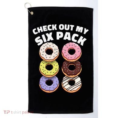 Check Out My Six Pack Funny Donut Design Golf Towel