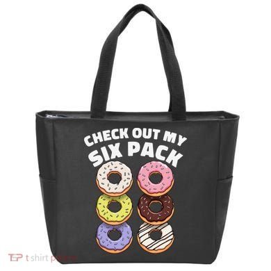 Check Out My Six Pack Funny Donut Design Tote Bag