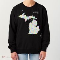 Counties Of Michigan Illustration Map Women's Sweatshirt thumb 0