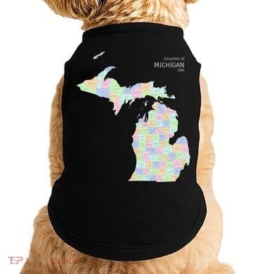 Counties Of Michigan Illustration Map Doggie Tank