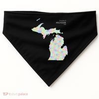 Counties Of Michigan Illustration Map USA-Made Doggie Bandana thumb 0