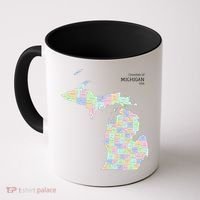 Counties Of Michigan Illustration Map Coffee Mug thumb 0