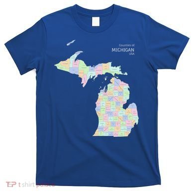 Counties Of Michigan Illustration Map T-Shirt