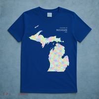 Counties Of Michigan Illustration Map T-Shirt thumb 5