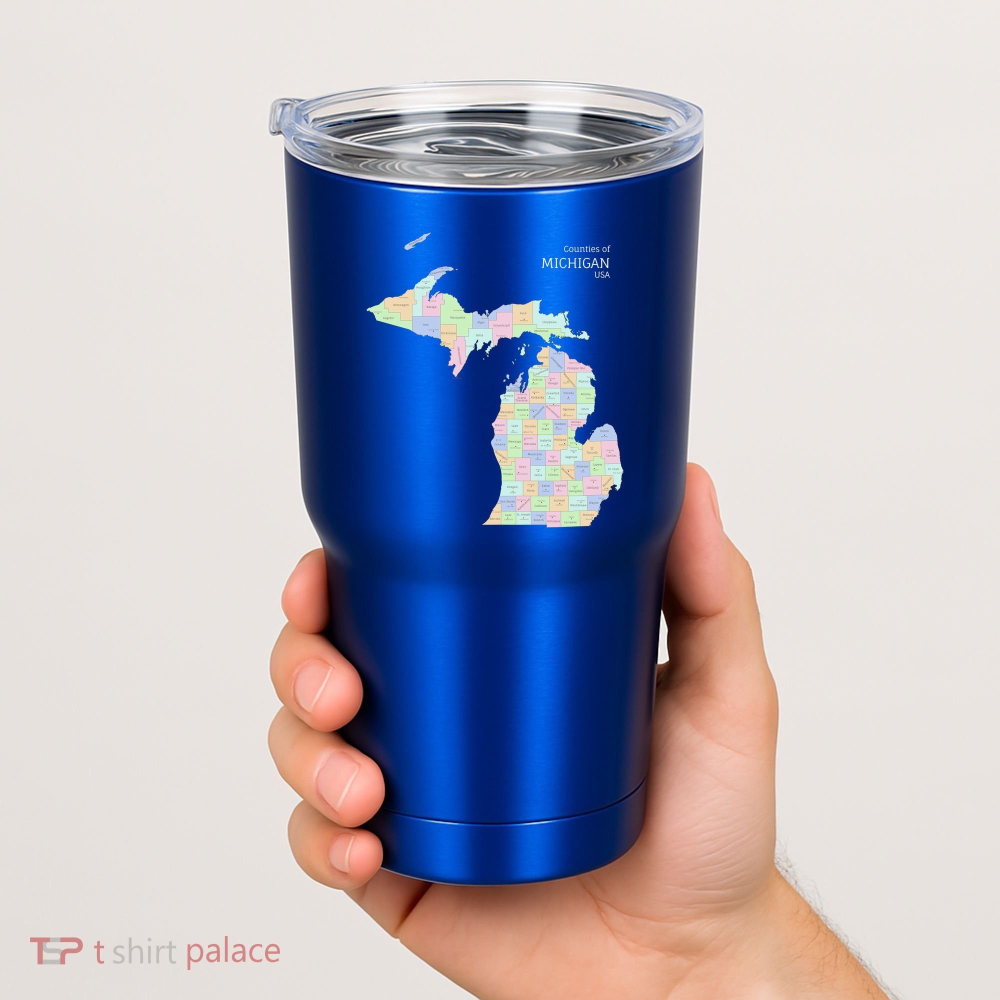 Counties Of Michigan Illustration Map Tumbler