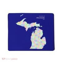 Counties Of Michigan Illustration Map Mousepad thumb 0