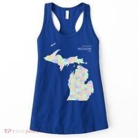 Counties Of Michigan Illustration Map Women's Tank Top thumb 0