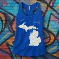 Counties Of Michigan Illustration Map Women's Tank Top thumb 3