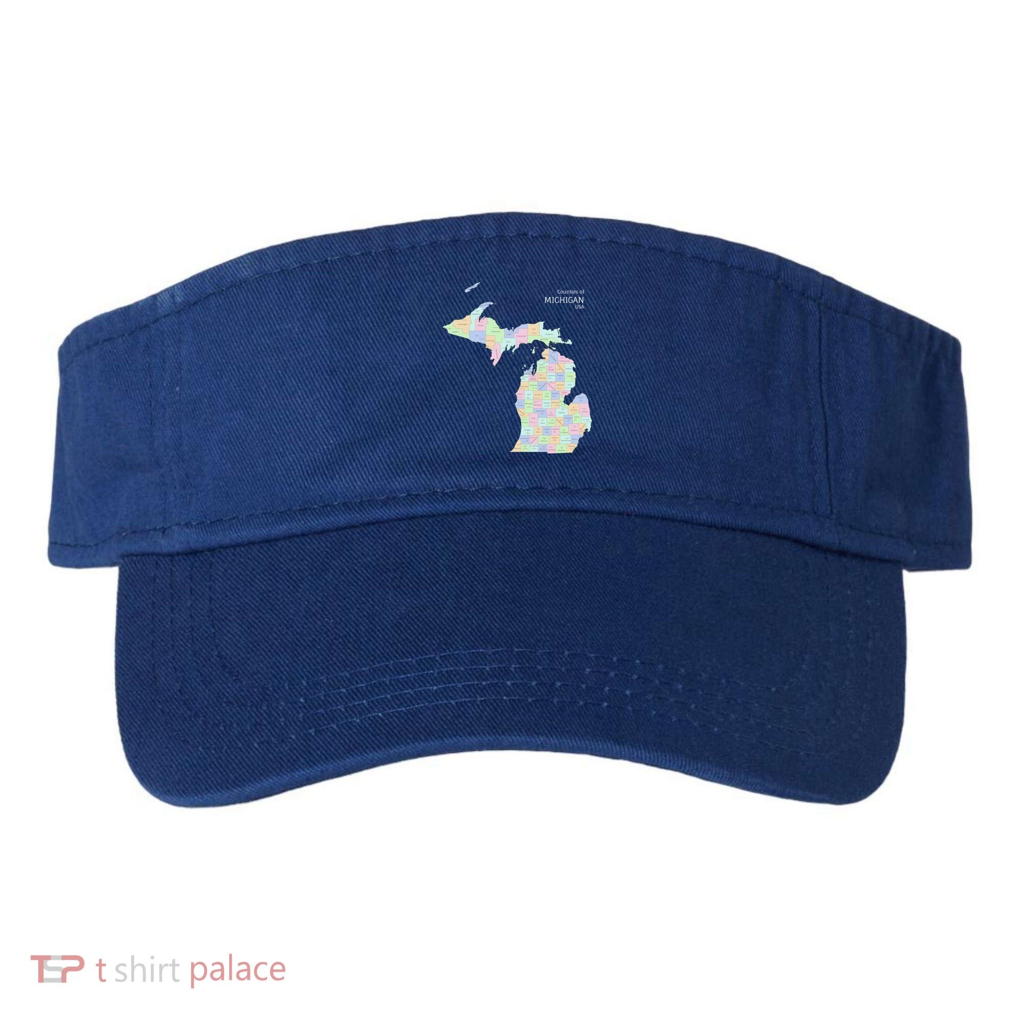 Counties Of Michigan Illustration Map Visor