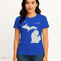 Counties Of Michigan Illustration Map Women's T-Shirt thumb 4